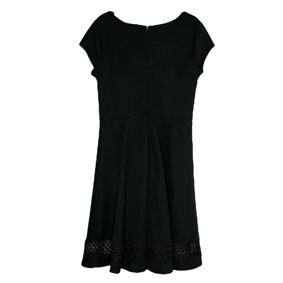 ModCloth Black Fit & Flare Lace Hem Midi Dress | Size Large - Picture 6 of 16